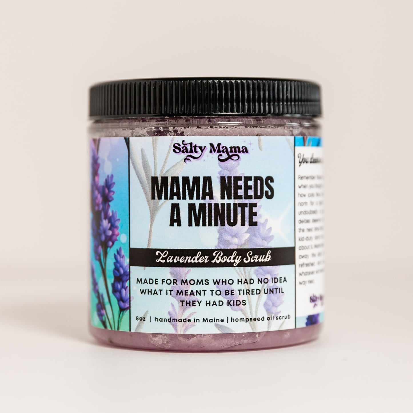 Mama Needs a Minute | Hempseed Oil Body Scrub | Lavender Sugar Scrub | Funny Self Care Gift for Mom | Skincare