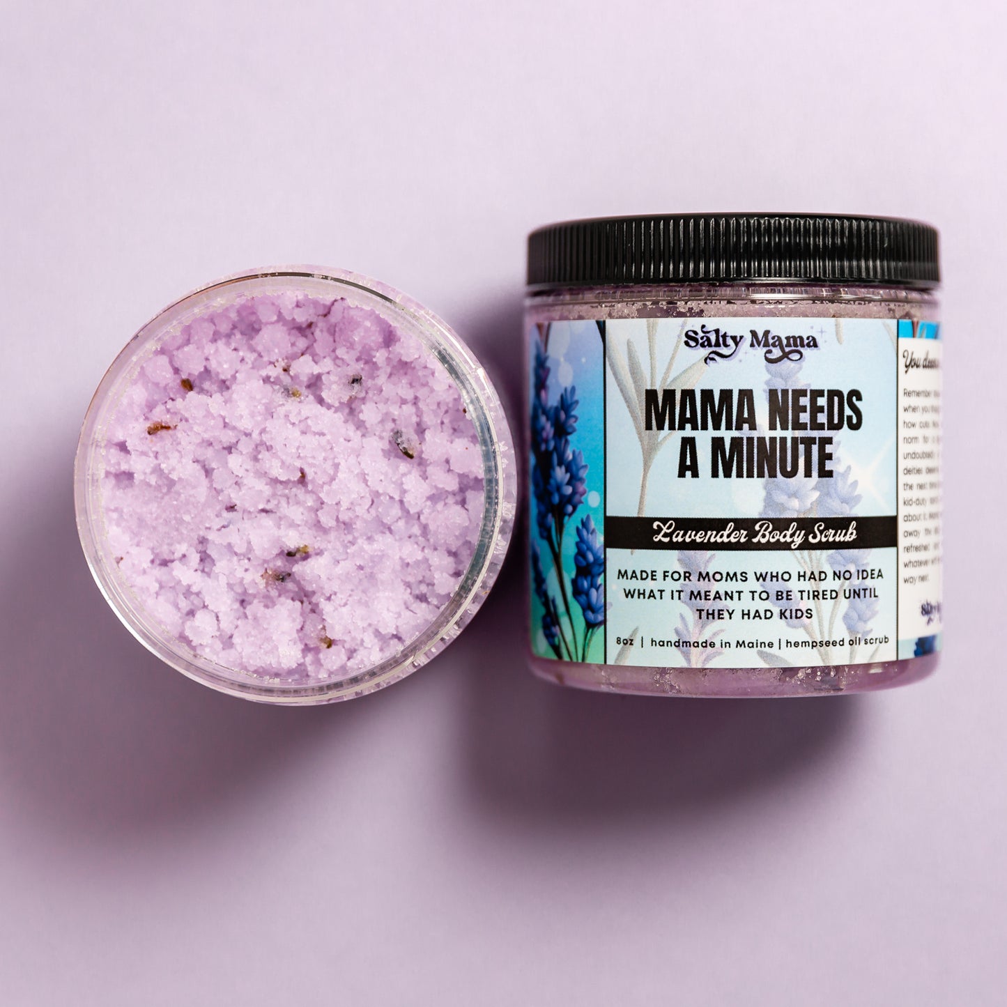 Mama Needs a Minute | Hempseed Oil Body Scrub | Lavender Sugar Scrub | Funny Self Care Gift for Mom | Skincare